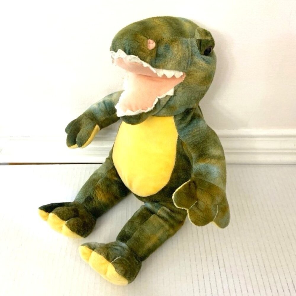 Teddy Mountain Plush Green Dinosaur Stuffed Animal Toy w/ Pocket. Good condition